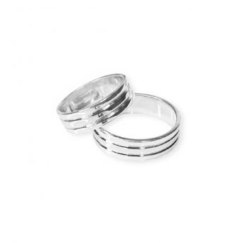 Серебряные обручальные кольца парные 001 : photo