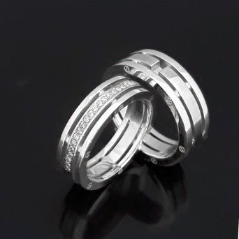 Серебряные обручальные кольца парные 006 : photo