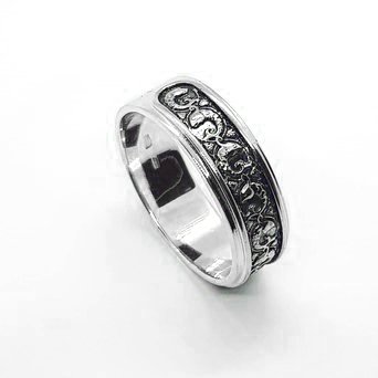 Серебряное обручальное кольцо 007