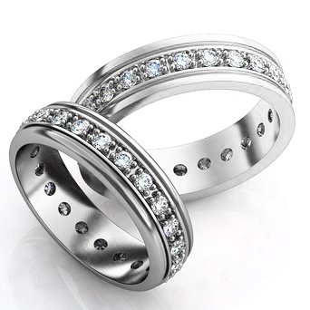Серебряные обручальные кольца парные 145 : photo