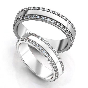 Серебряные обручальные кольца парные 632