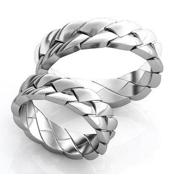 Серебряные обручальные кольца парные 785