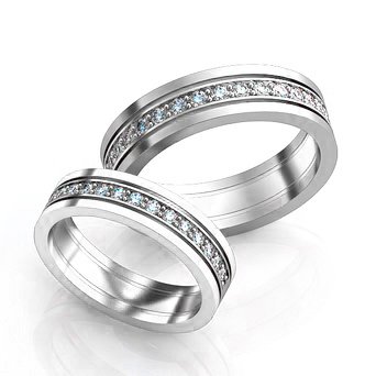 Серебряные обручальные кольца парные 853
