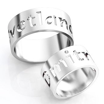 Серебряные обручальные кольца парные 1020 : photo