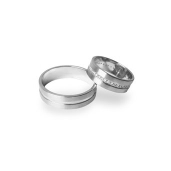 Серебряные обручальные кольца парные К01256