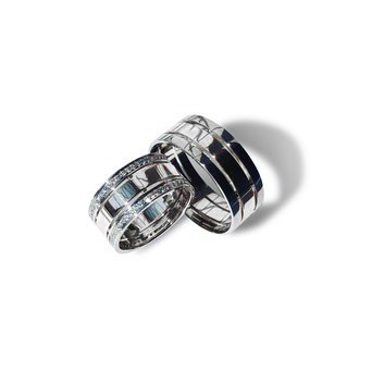 Серебряные обручальные кольца парные К01255