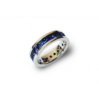 Обручальное кольцо с сапфирами КО1258