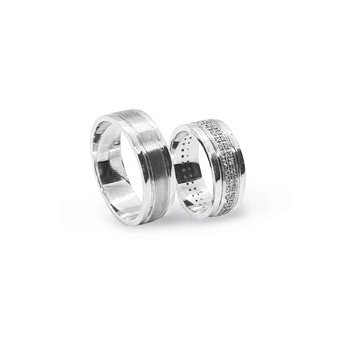 Серебряные обручальные кольца парные 004
