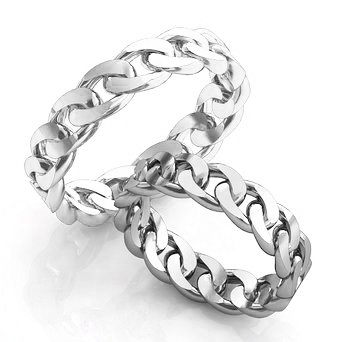 Серебряные обручальные кольца парные 38