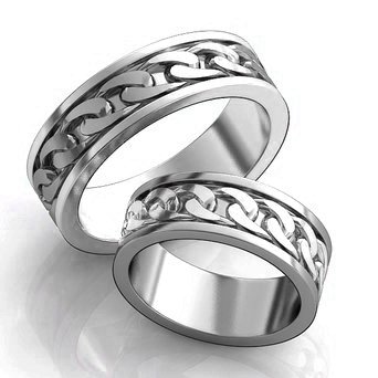 Серебряные обручальные кольца парные 39