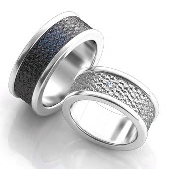 Серебряные обручальные кольца парные 66 : photo