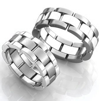 Серебряные обручальные кольца парные 109 : photo