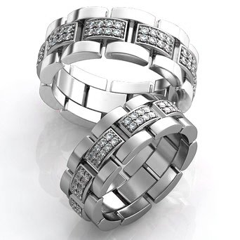 Серебряные обручальные кольца парные 108 : photo