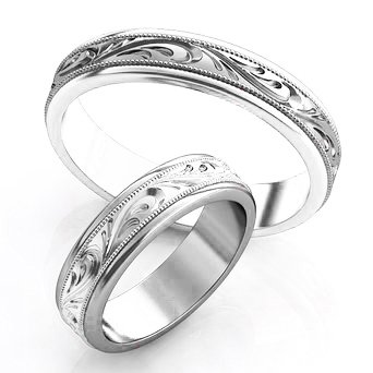 Серебряные обручальные кольца парные 156 : photo
