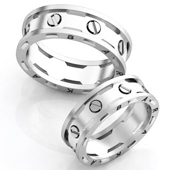Серебряные обручальные кольца парные 163 : photo
