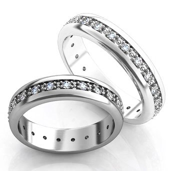 Серебряные обручальные кольца парные 183 : photo
