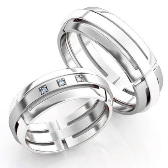 Серебряные обручальные кольца парные 273 : photo