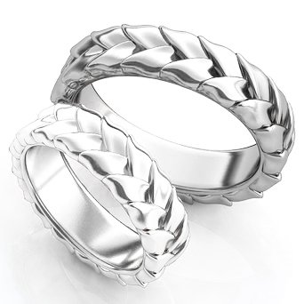 Серебряные обручальные кольца парные 256 : photo