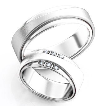 Серебряные обручальные кольца парные 335 : photo
