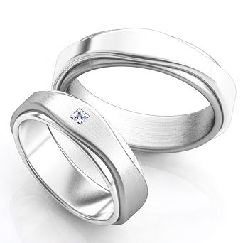 Серебряные обручальные кольца парные 337 : photo