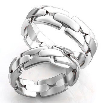 Серебряные обручальные кольца парные 409
