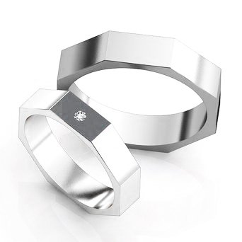 Серебряные обручальные кольца парные 511
