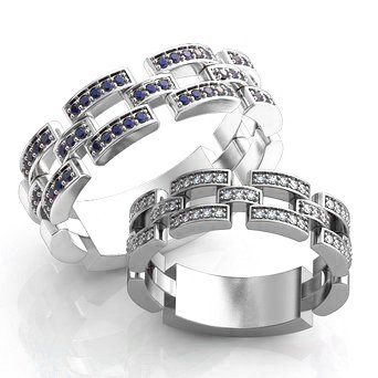 Серебряные обручальные кольца парные 886 : photo