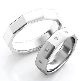 Серебряные обручальные кольца парные 1180