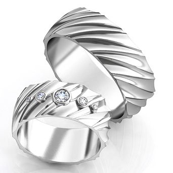 Серебряные обручальные кольца парные 1400 : photo