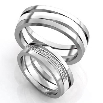 Серебряные обручальные кольца парные 1405