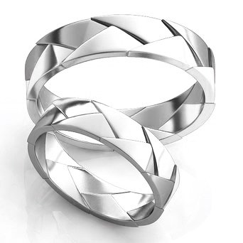 Серебряные обручальные кольца парные 1577