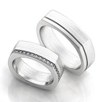Серебряные обручальные кольца парные 1852 : photo