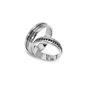 Серебряные обручальные кольца парные К01257 : photo